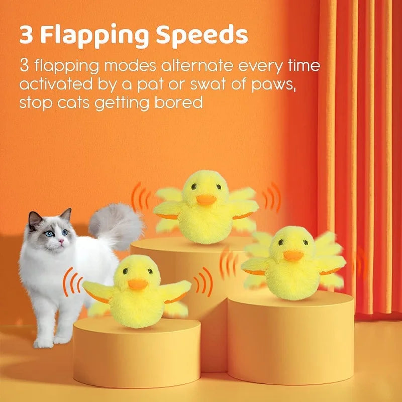 Interactive Flapping Duck: Vibration & Catnip Play for Cats