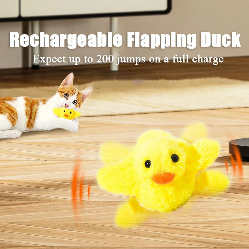 Interactive Flapping Duck: Vibration & Catnip Play for Cats