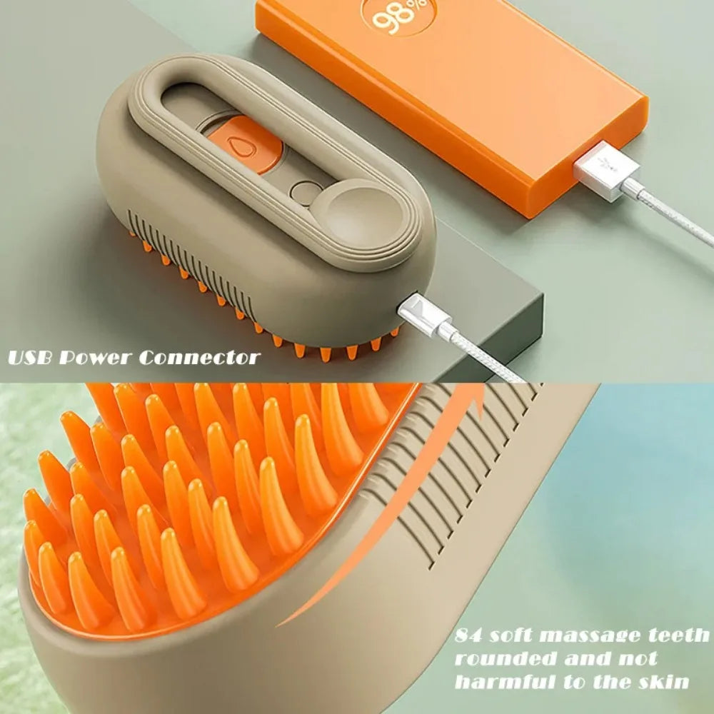 Pawsitive Steam Groomer: 3-in-1 Electric Massage & Shedding Brush