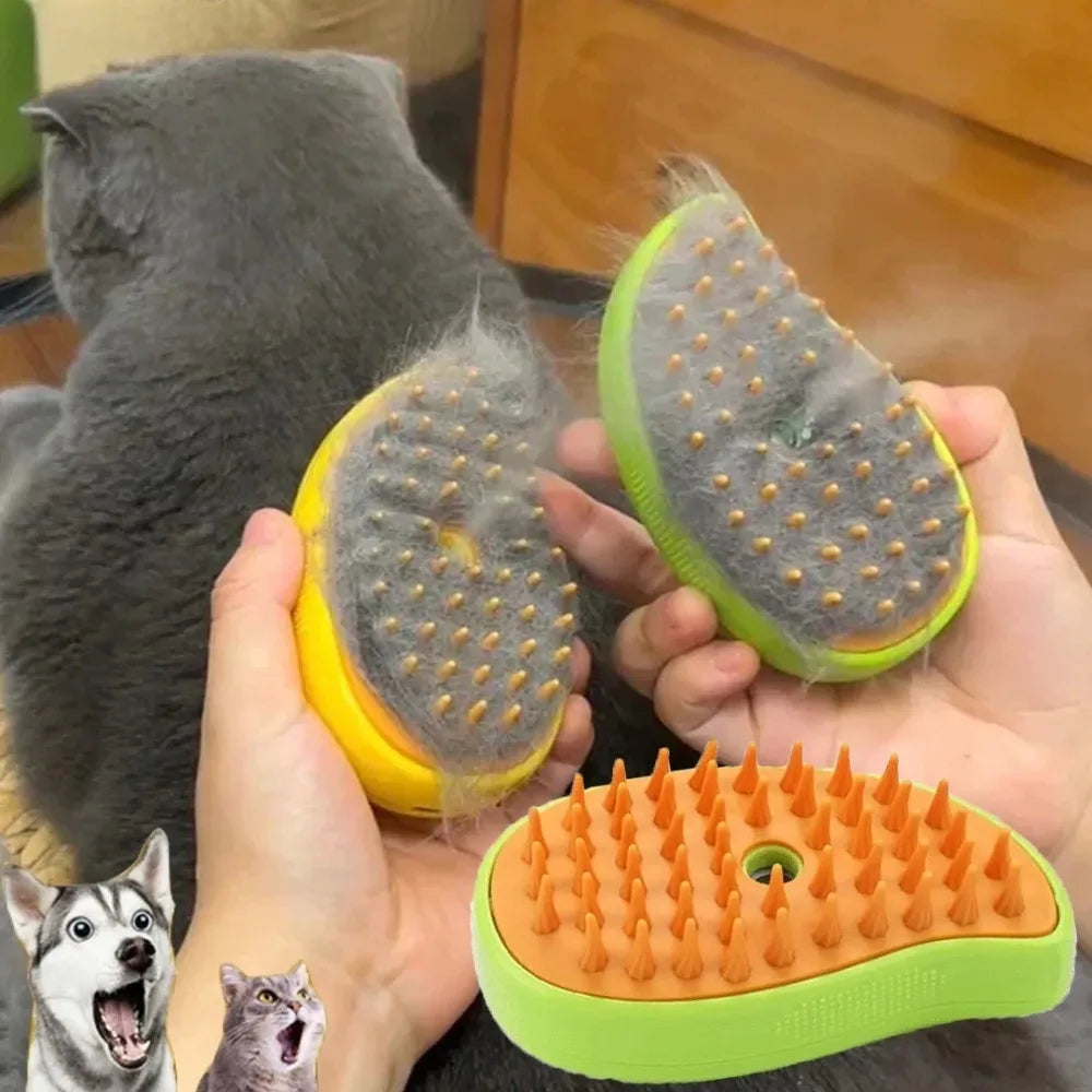 Pawsitive Steam Groomer: 3-in-1 Electric Massage & Shedding Brush