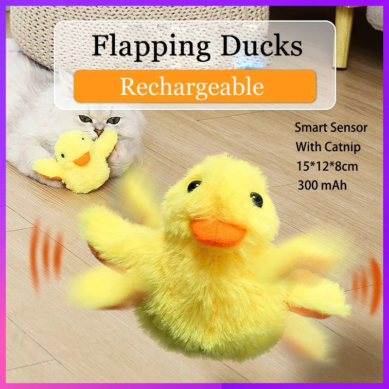 Interactive Flapping Duck: Vibration & Catnip Play for Cats